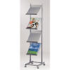 SILVER FOUR-TIER MOBILE LITERATURE DISPLAY